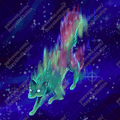 Aurora Fox Holographic Sticker