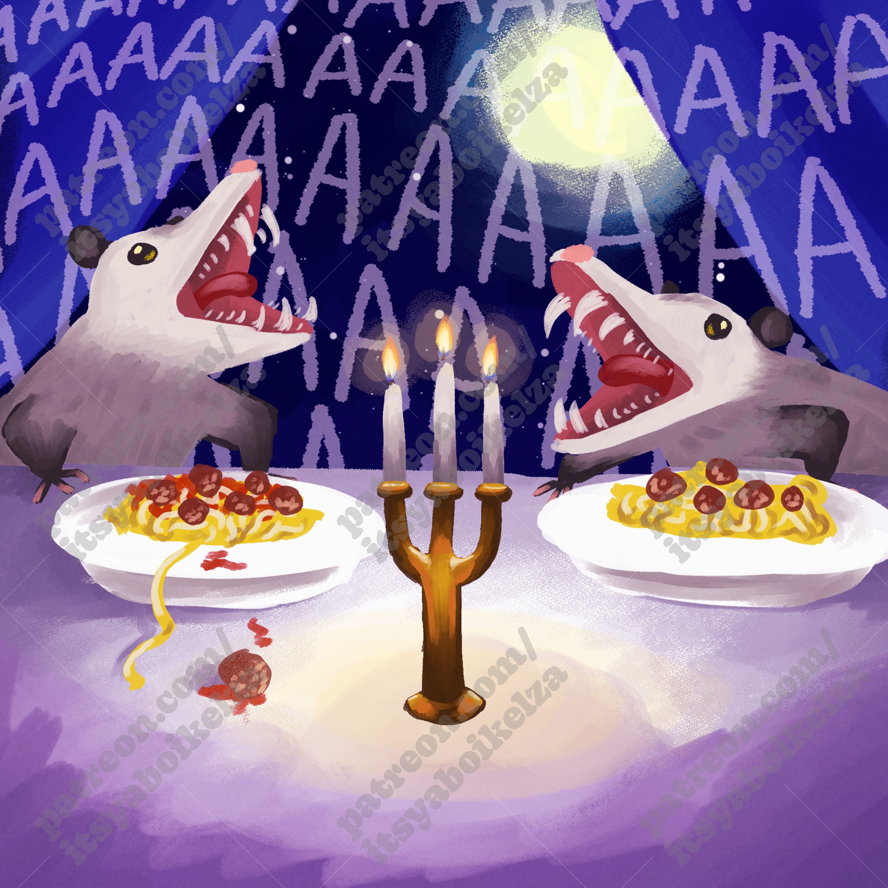 Possum Date Holographic Sticker