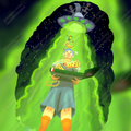 Pizza Abduction Holographic Sticker