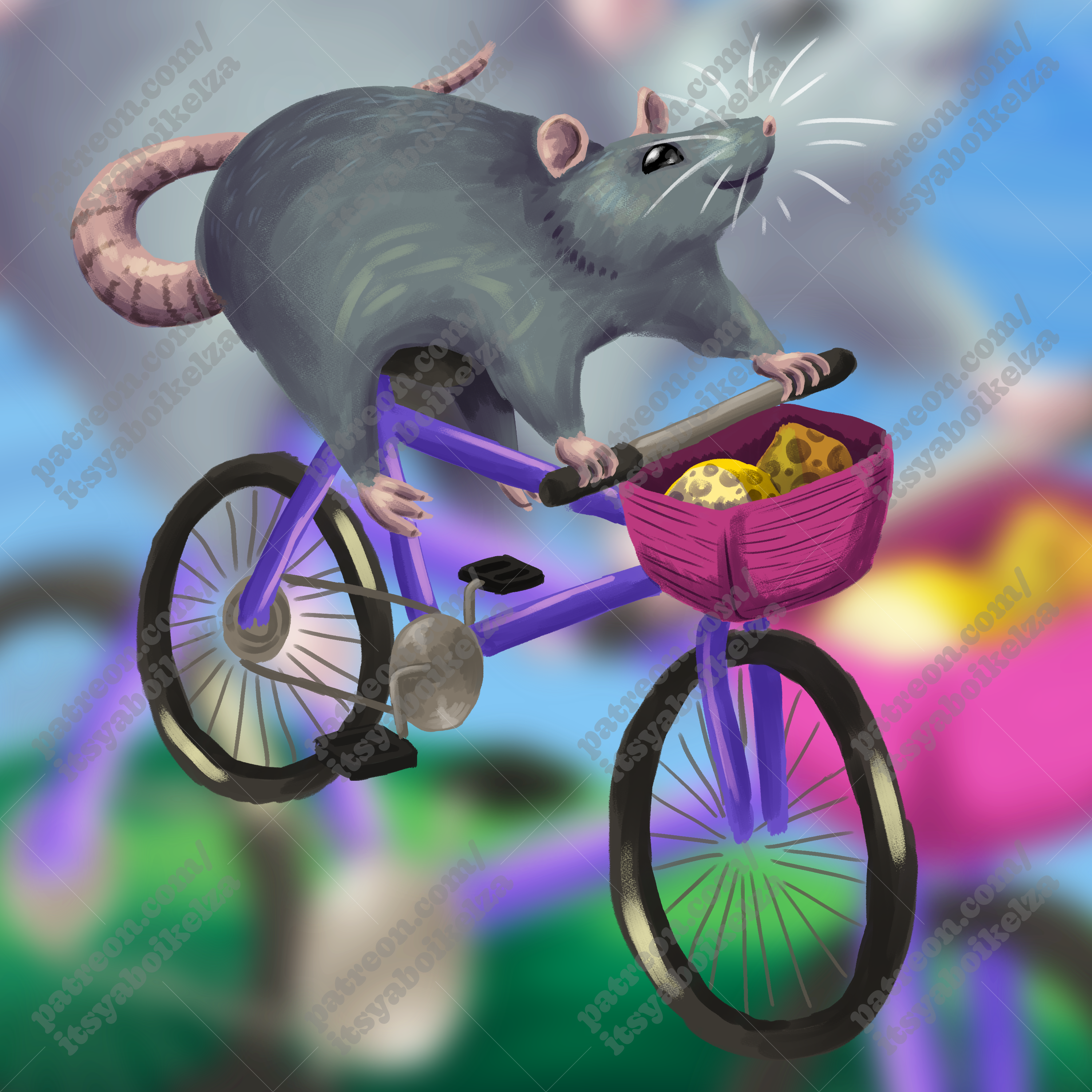Rat Bike Holographic Sticker