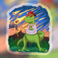 Cool T-rex Holographic Sticker