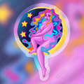 Psychedelic Space Babe 2 Holographic Sticker