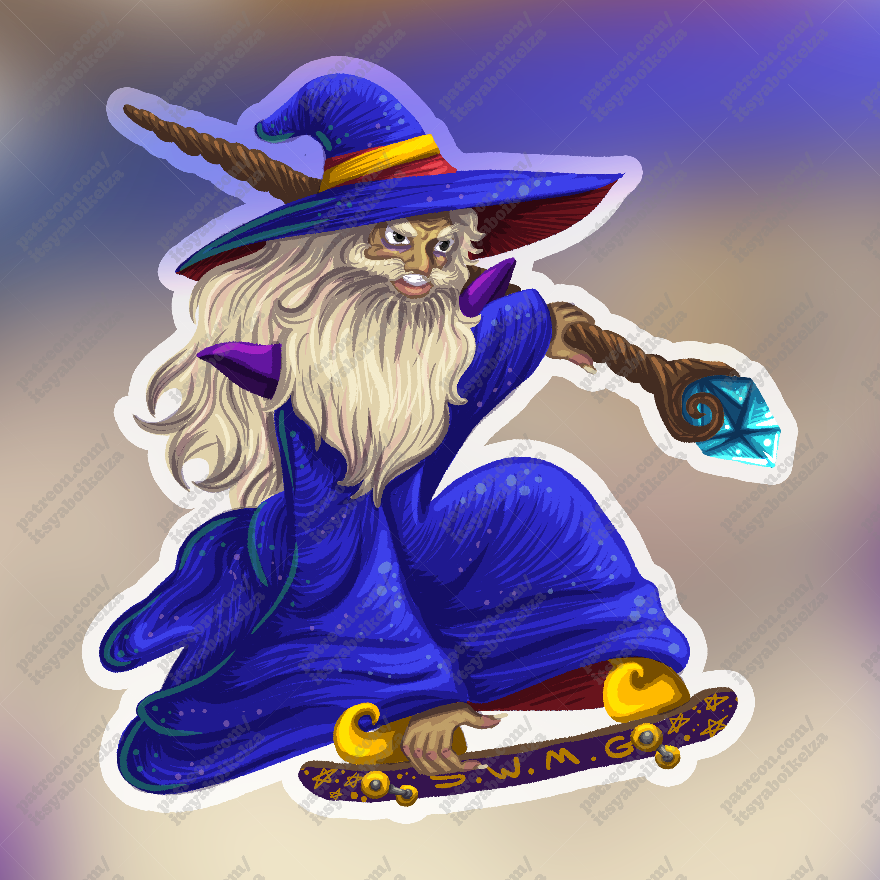 Skate Wizard Holographic Sticker