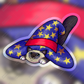 Cat in Wizard Hat Holographic Sticker