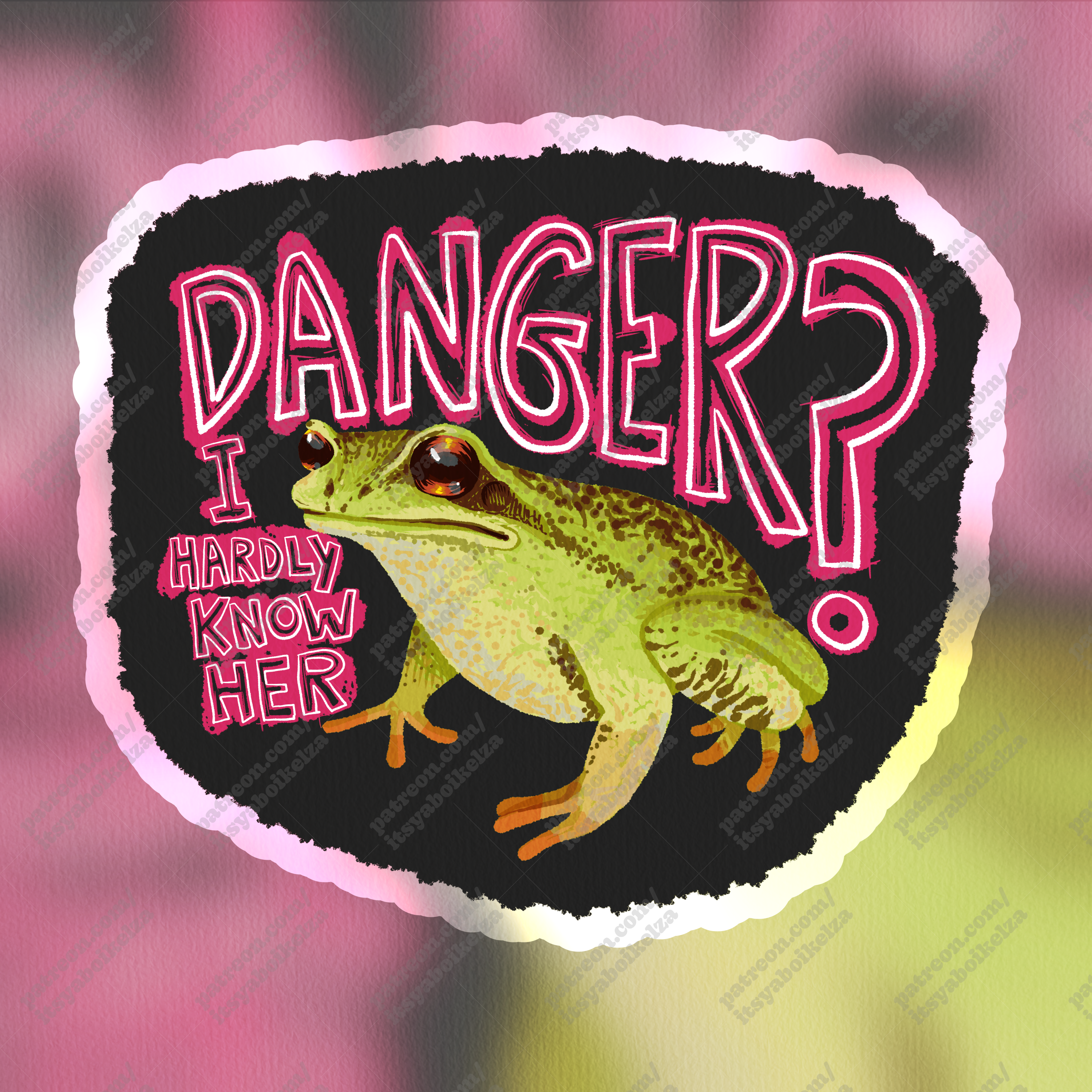 Danger Frog Holographic Sticker