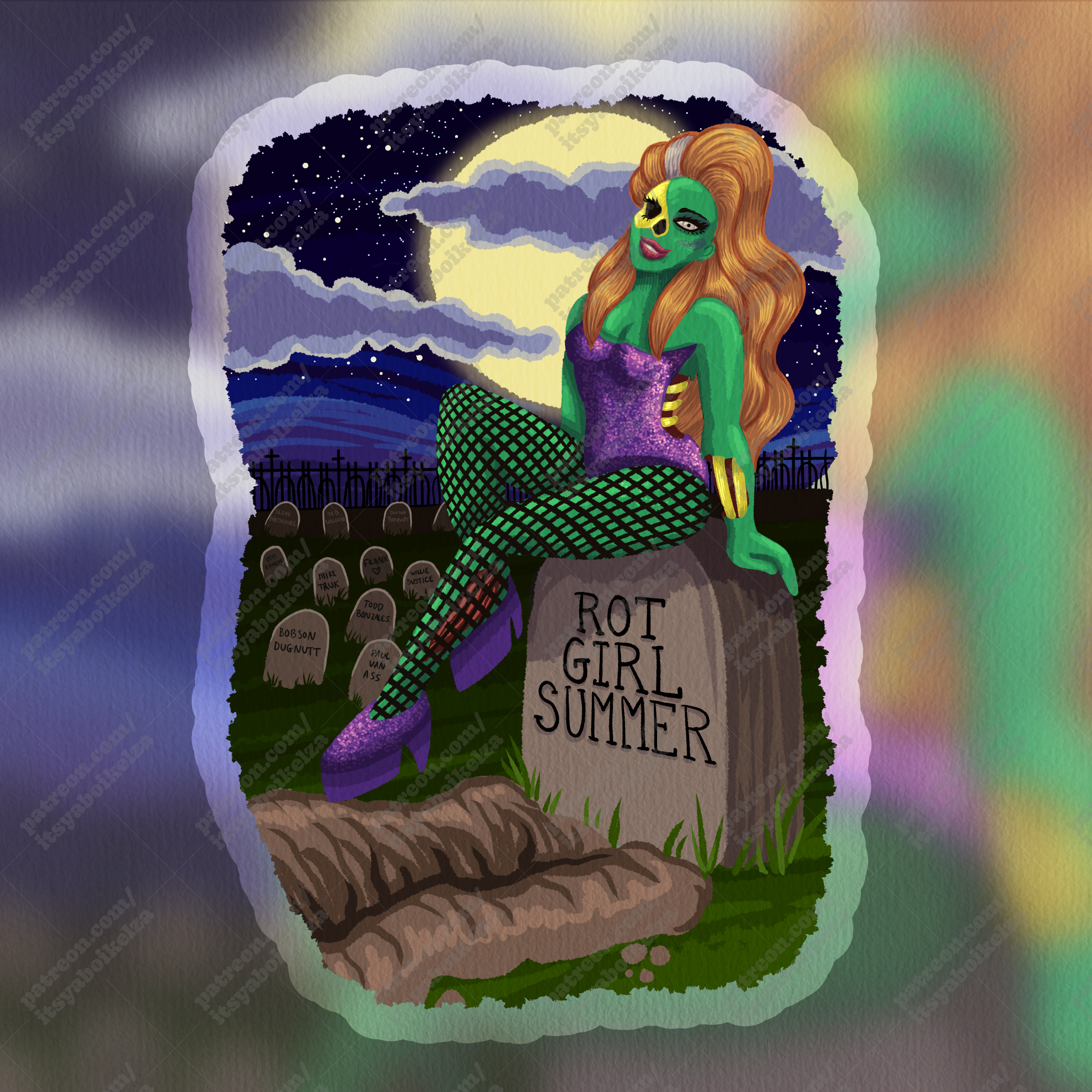 Rot Girl Summer Holographic Sticker