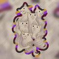 Ghost Kitties Holographic Sticker