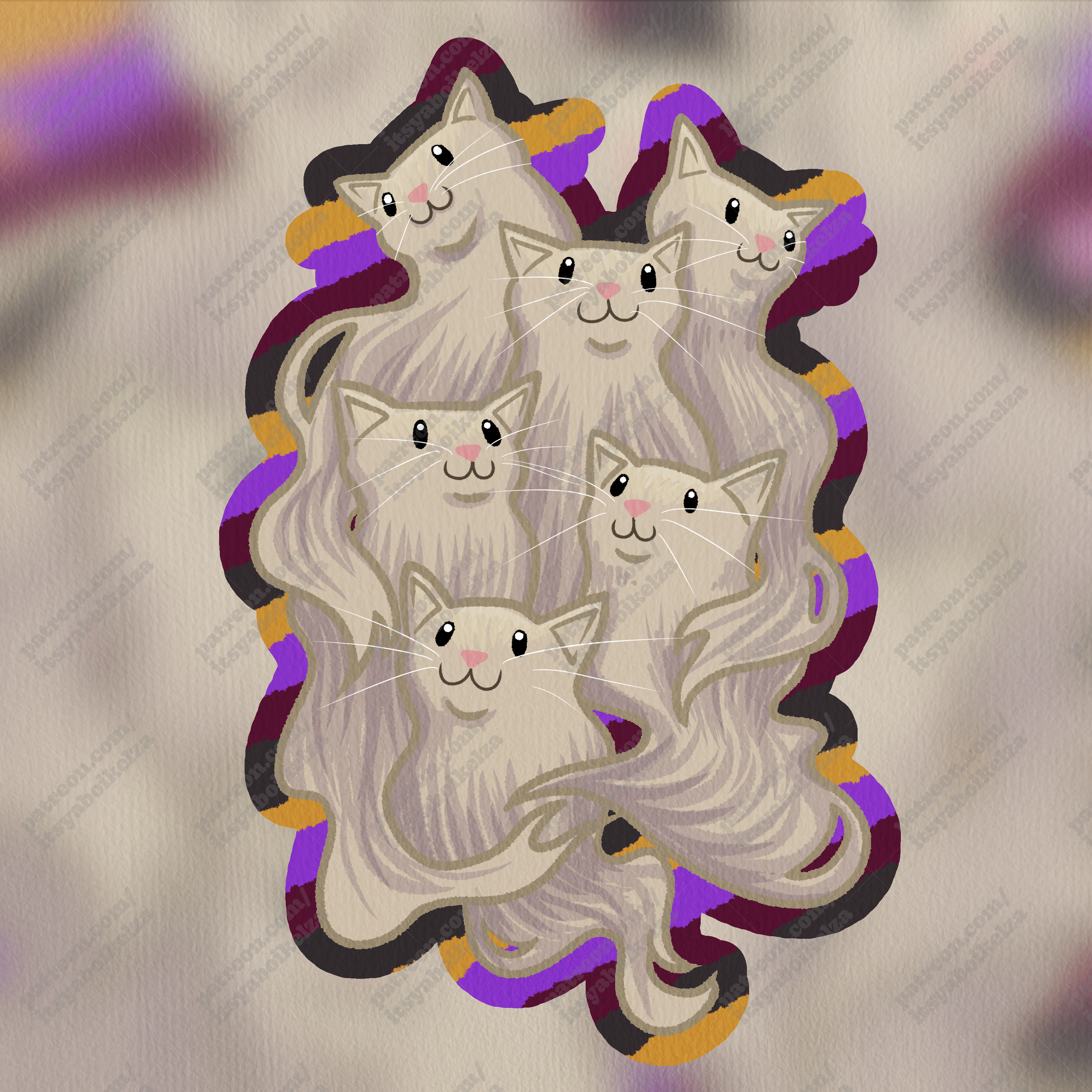 Ghost Kitties Holographic Sticker