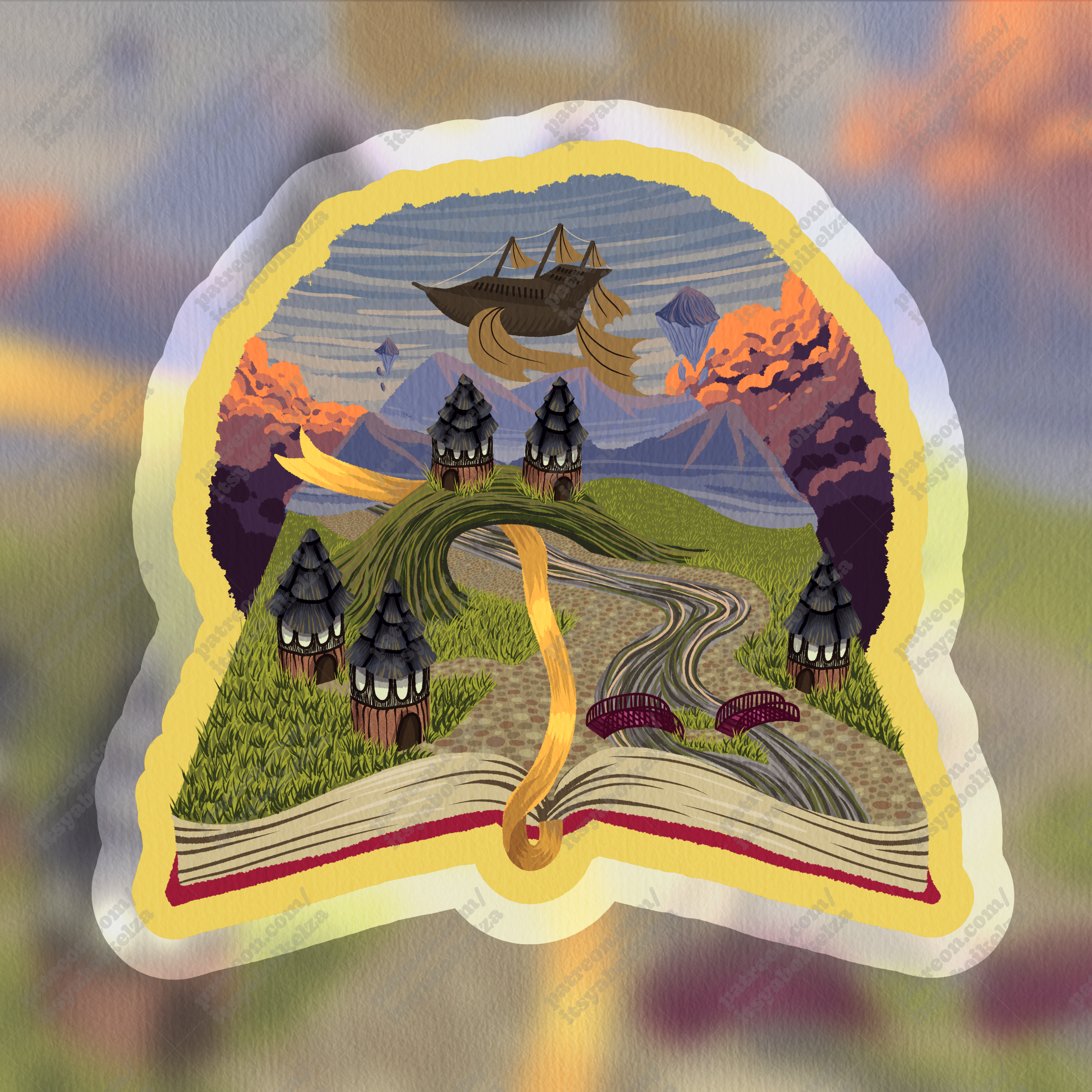 Fantasy Novel Holographic Sticker