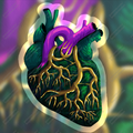 Kintsugi Heart Holographic Sticker