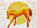 Heatwave - 15x20 Reduction Lino Print