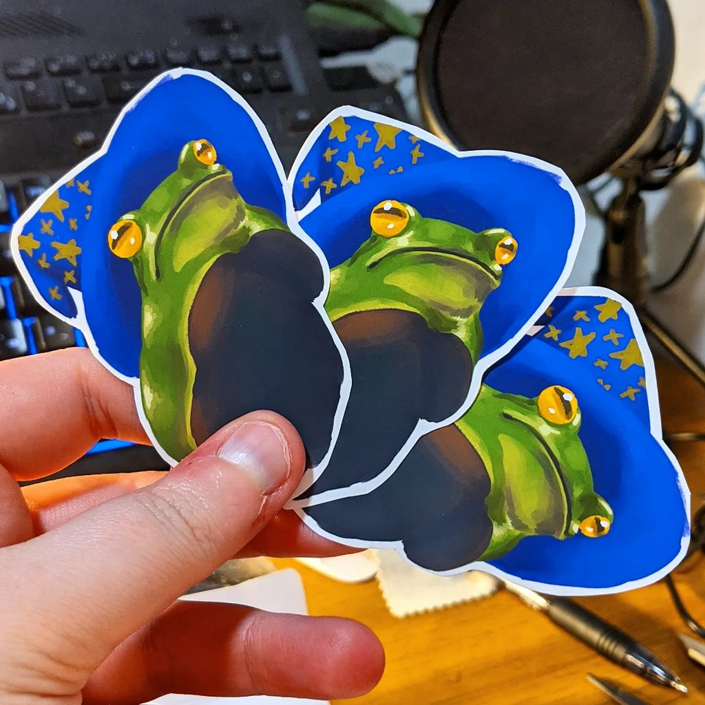 Wizard Frog Holographic Sticker