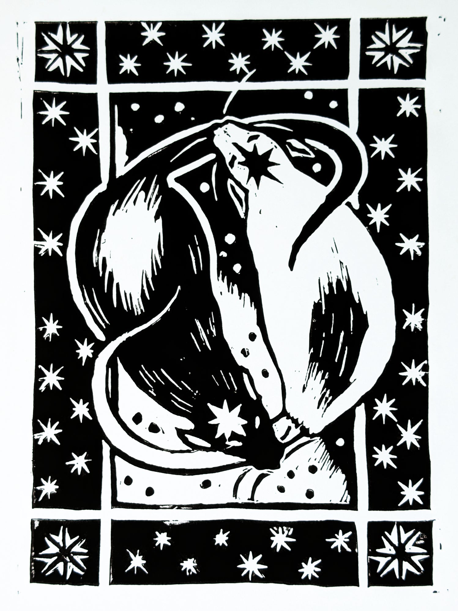Did You Know That Star is Rats Backwards? - 20x15 Lino Print